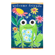  Welcome Friends Frog Flag 44" Tall
