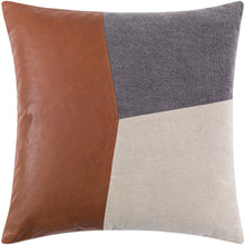  Leather & Natural & Gray Fabrics Pillow