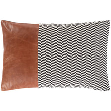 Leather & Print Rectangular Pillow