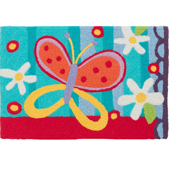 Beautiful Butterfly Kitchen or Entrance Rug