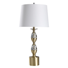  Crystal Glass & Brass Metal Table Lamp 31" Tall