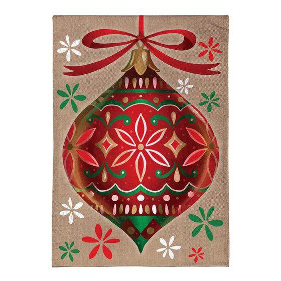 Christmas Ornament Burlap House Flag