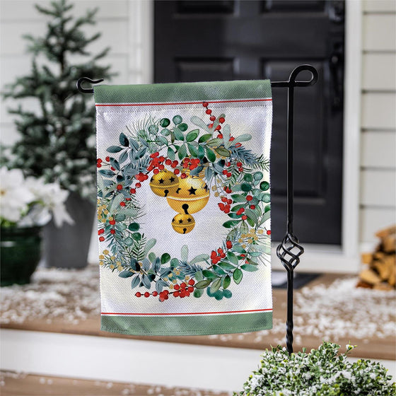 Christmas Wreath Garden Flag