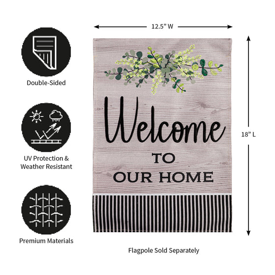 Welcome Burlap Garden Flag