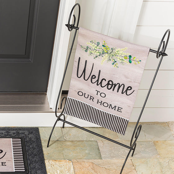 Welcome Burlap Garden Flag