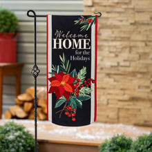  Christmas Welcome Poinsettia Garden Long Flag