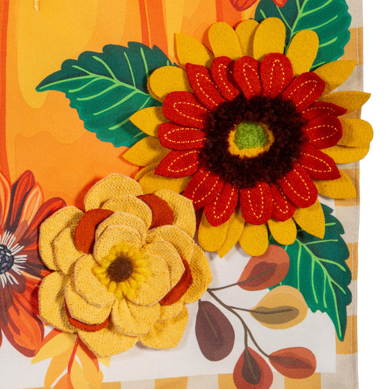 Fall Floral Pumpkin Everlasting Impressions Textile Décor
