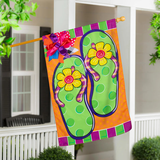 Flip Flop Summer Applique Large Flag