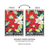 Holiday Poinsettia Applique Large House Flag
