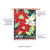 Holiday Poinsettia Applique Large House Flag