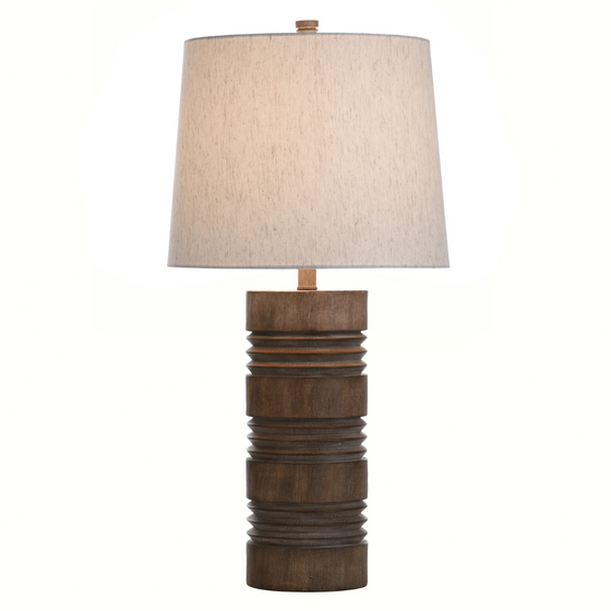 Ribbed Column Molded Table Lamp 30" Tall