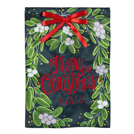 Merry Christmas Mistletoe House Flag