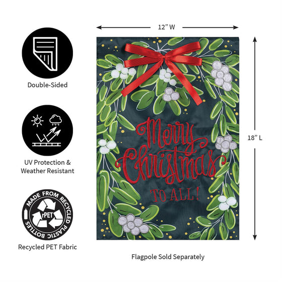 Merry Christmas Mistletoe Garden Flag