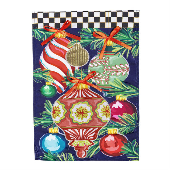 Happy Holidays Ornaments Applique Garden Flag