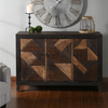 Chevron Pattern Wood Credenza (47"Width)