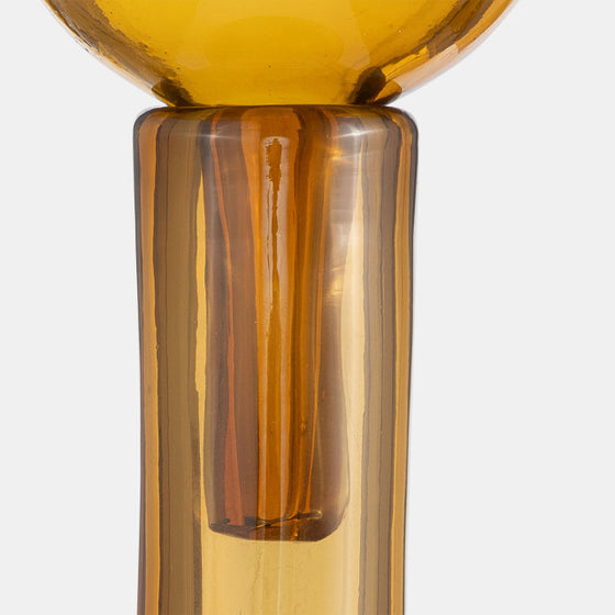 Amber Glass Bottle With Stopper, 20" Tall