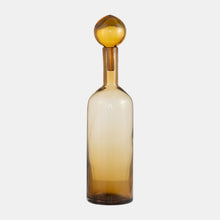  Amber Glass Bottle With Stopper, 20" Tall