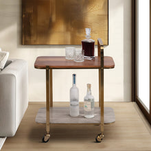  Gold, Wood & Marble Bar Cart