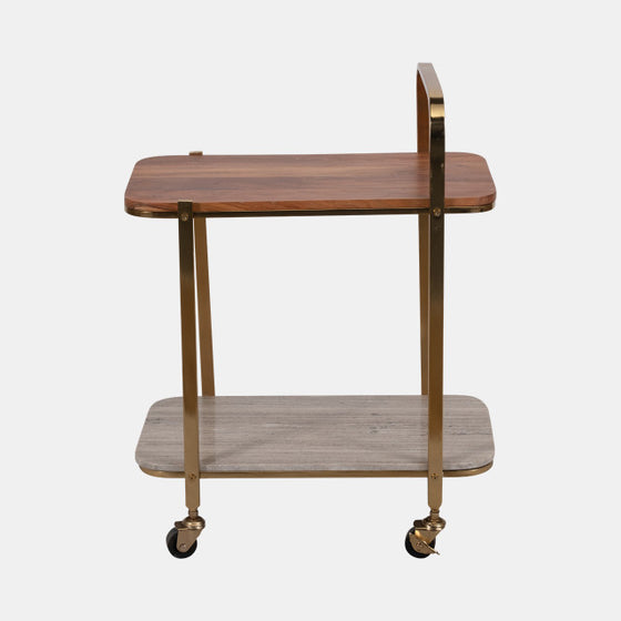 Gold, Wood & Marble Bar Cart