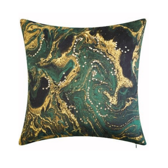 Emerald and Gold Pillow (20")