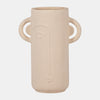 Ivory Face Vase, 10" Tall