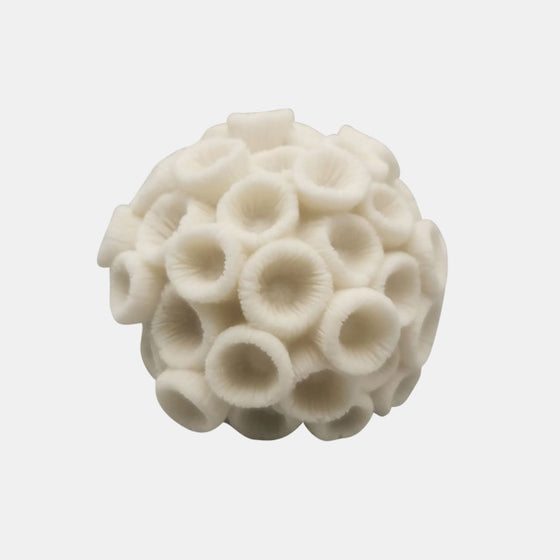 White Coral Ball , 6" High