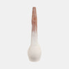 White & Terracotta floor or Table Vase, 36" Tall