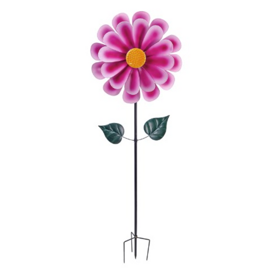 Pink Flower Statement Wind Spinner 75" Tall