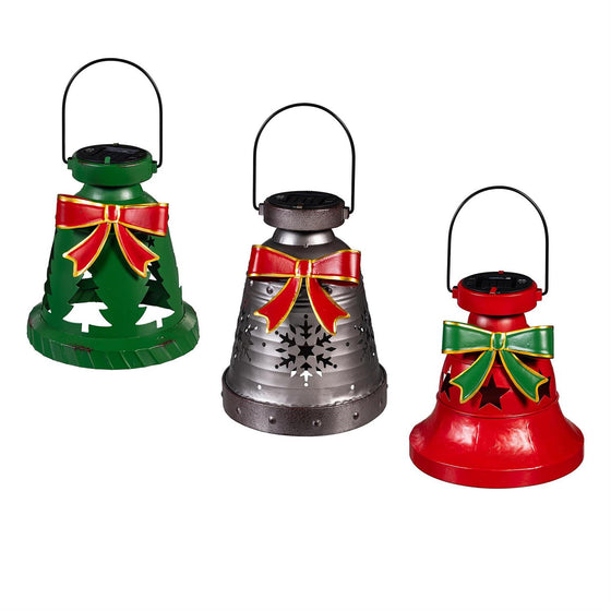 Set 3 Christmas Lanterns, 9" Tall