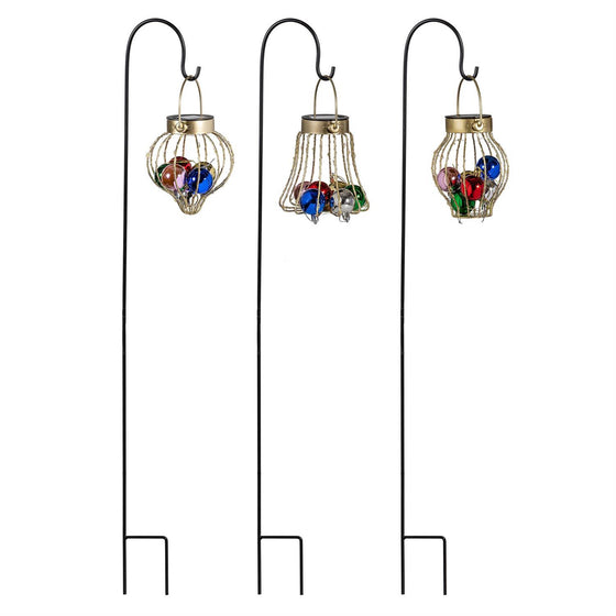 Christmas Garden Solar Outdoor Stakes, Set 3, 36" Tall