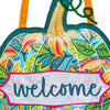 Patterned Jacobean Floral Pumpkin Door Décor