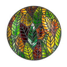  Leaves Hand Painted Glass, 18" Round