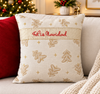 Feliz Navidad White, Gold & Red Pillow