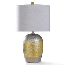  Silver/Green & Gold Table Lamp