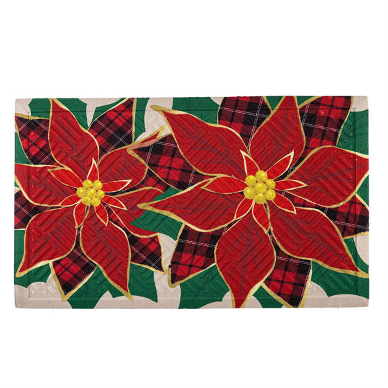 Welcome Poinsettia Entrance Mat