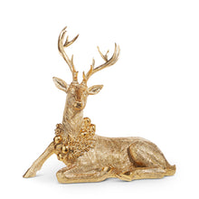  Laying Deer with Wreath Figure 22" Tall