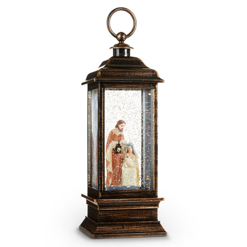 Holy Family Lighted Water Lantern 11" Tall