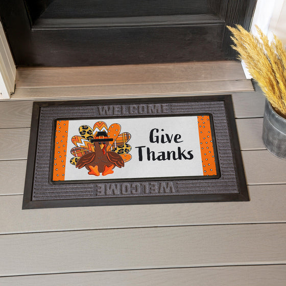 Give Thanks Patterned Turkey Sassafras Switch Mat