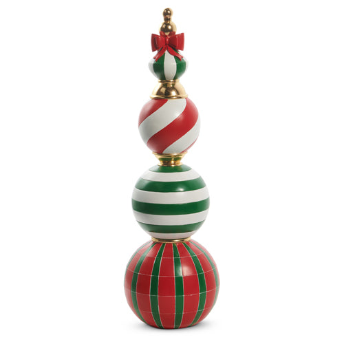Traditional Christmas Colors Floor Finial, 36" High