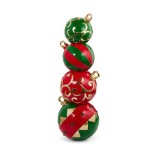  Red & Green Stacked Ornaments, 38" High
