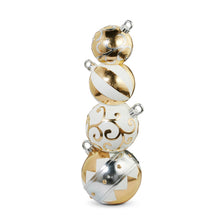 White, Gold & Silver Stacked Ornaments, 38" High