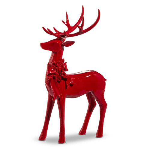 Red Christmas Deer, 13.75" Tall