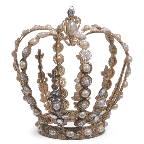 Pearl & Gold Color Crown, 8" High