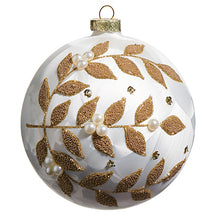  Beaded Vine Frosted Ball Ornament, 5" Diameter