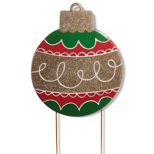 Christmas Ball Outdoor Stake, Each 35.25" High