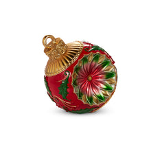  Vintage Red, Gold & Green Ornament Decor, 14" Diameter