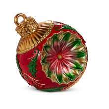  Vintage Red, Gold & Green Ornament, 18" Diameter