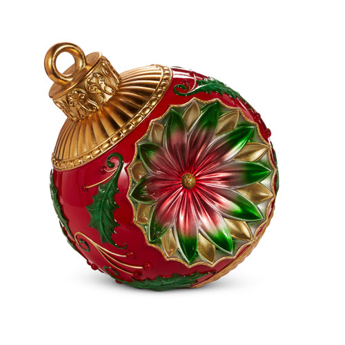 Vintage Red, Gold & Green Ornament, 18" Diameter