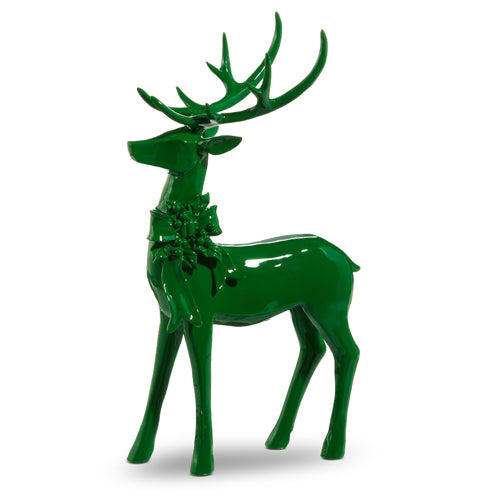 Green Christmas Deer, 13.75" Tall