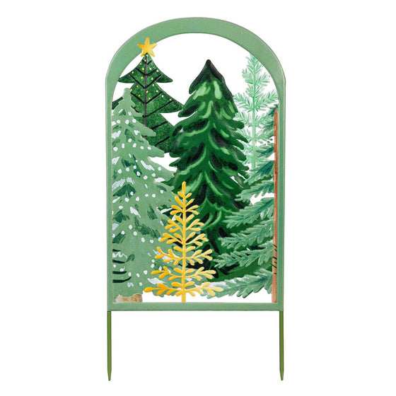 Poinsettias & Trees Christmas Stakes, Set 2, 22.5" Image